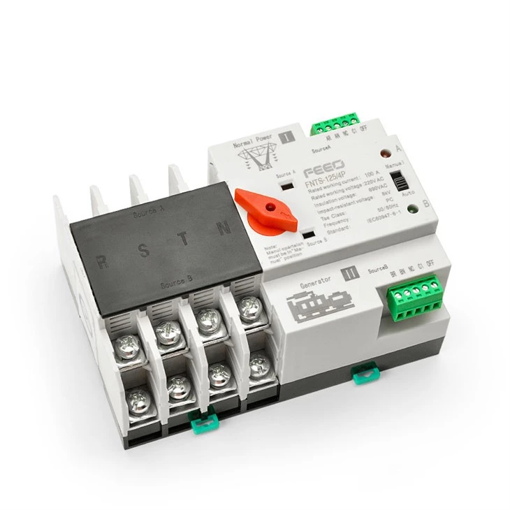 AC ATS Double Power Source Automatic Switch 4P Red